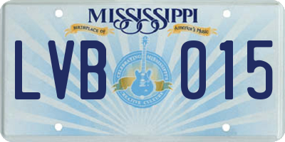 MS license plate LVB015