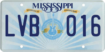MS license plate LVB016