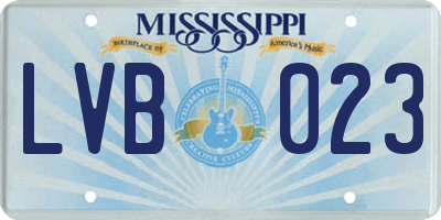 MS license plate LVB023