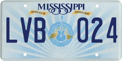 MS license plate LVB024