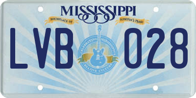 MS license plate LVB028