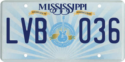 MS license plate LVB036