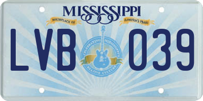 MS license plate LVB039