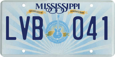 MS license plate LVB041