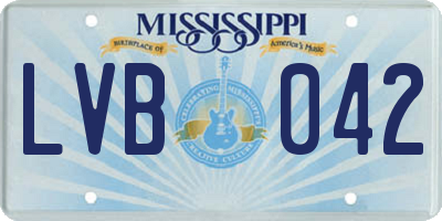 MS license plate LVB042