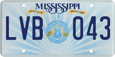 MS license plate LVB043