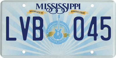 MS license plate LVB045