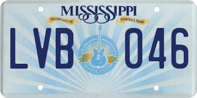 MS license plate LVB046