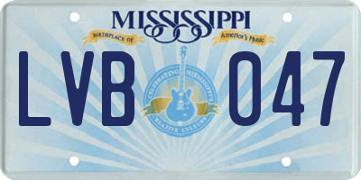 MS license plate LVB047