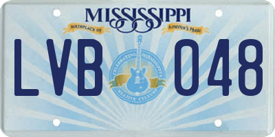 MS license plate LVB048