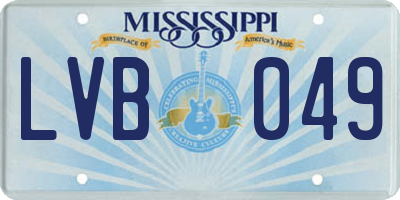 MS license plate LVB049