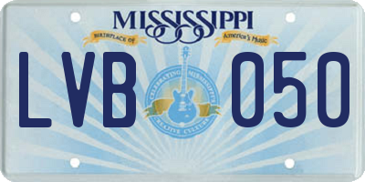MS license plate LVB050