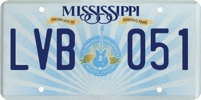 MS license plate LVB051