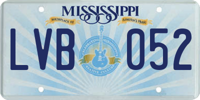 MS license plate LVB052