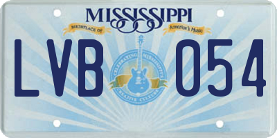 MS license plate LVB054