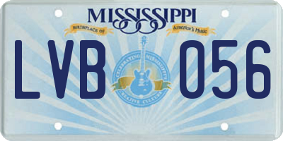 MS license plate LVB056