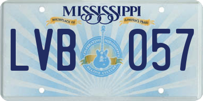 MS license plate LVB057