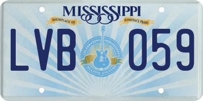MS license plate LVB059