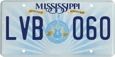 MS license plate LVB060