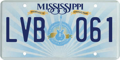 MS license plate LVB061