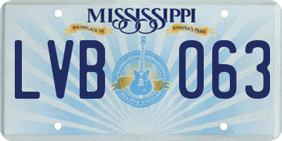 MS license plate LVB063