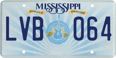 MS license plate LVB064