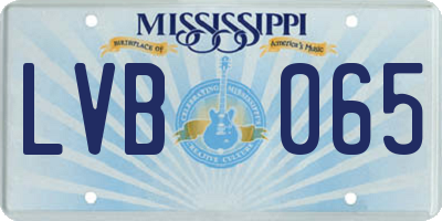 MS license plate LVB065