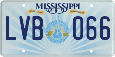 MS license plate LVB066