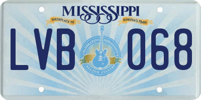 MS license plate LVB068