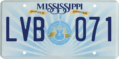 MS license plate LVB071