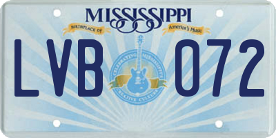 MS license plate LVB072