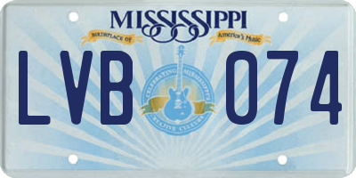 MS license plate LVB074