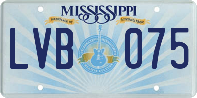 MS license plate LVB075