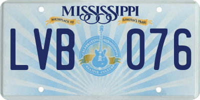 MS license plate LVB076