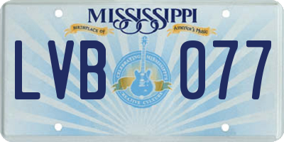 MS license plate LVB077