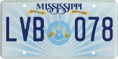 MS license plate LVB078