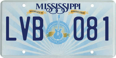 MS license plate LVB081