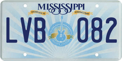 MS license plate LVB082