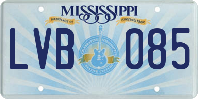 MS license plate LVB085