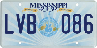 MS license plate LVB086