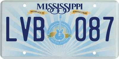 MS license plate LVB087