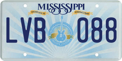MS license plate LVB088