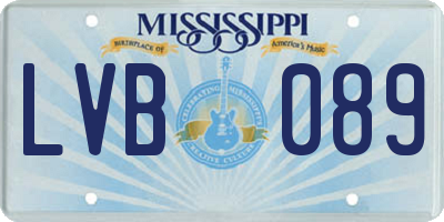 MS license plate LVB089