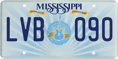MS license plate LVB090