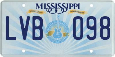 MS license plate LVB098