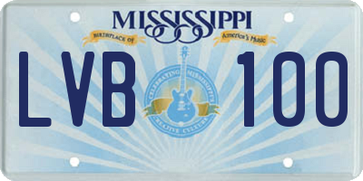 MS license plate LVB100