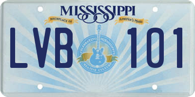 MS license plate LVB101