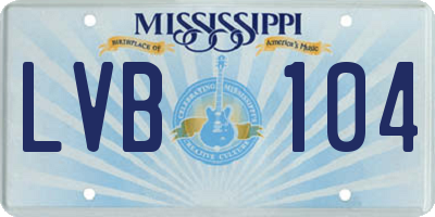 MS license plate LVB104