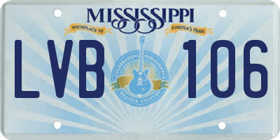 MS license plate LVB106