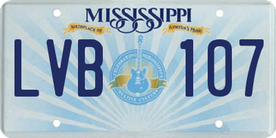 MS license plate LVB107